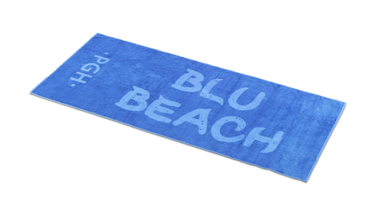 telo spiaggi personalizzato con lavorazione jacquard